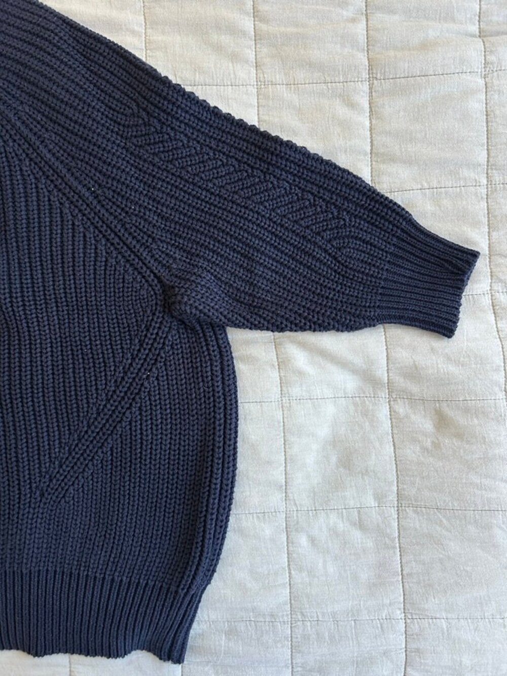 Chelsea Washed Cotton Sweater in Navy - Picture 5 of 5